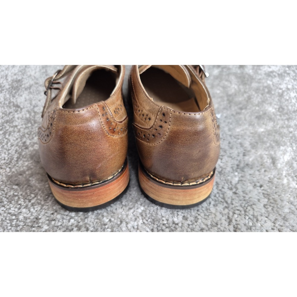 UV Signature‎ Single Monk Strap Wing Tip Brown Shoe Brown Men's Size 9 - Picture 9 of 11